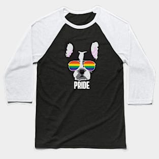 PRIDE - Boston Terrier Dog Gay Pride Flag Baseball T-Shirt